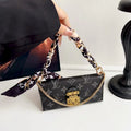 Postman leather case+special silk scarf chain phone case