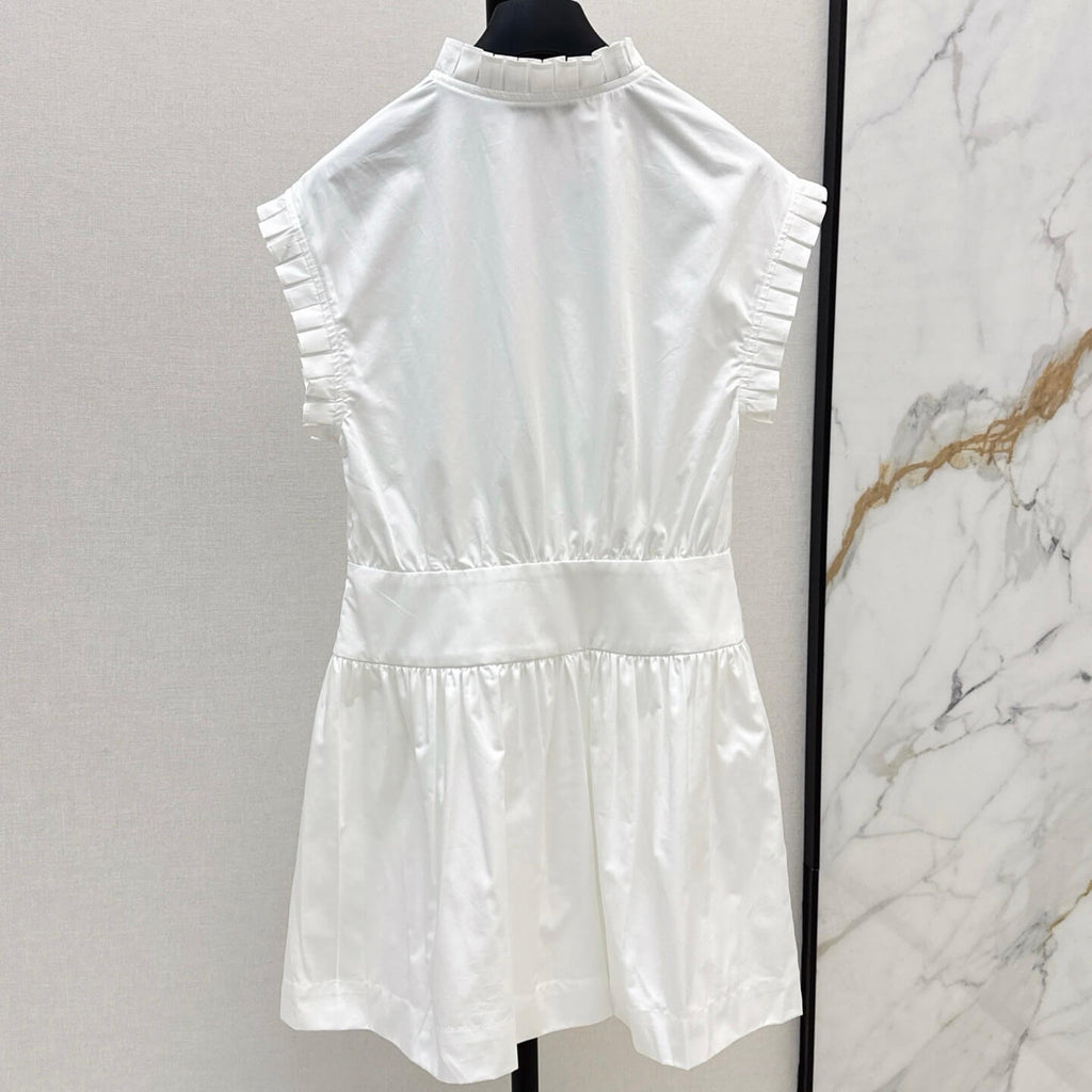V-Neck Flounced Hem Dress
