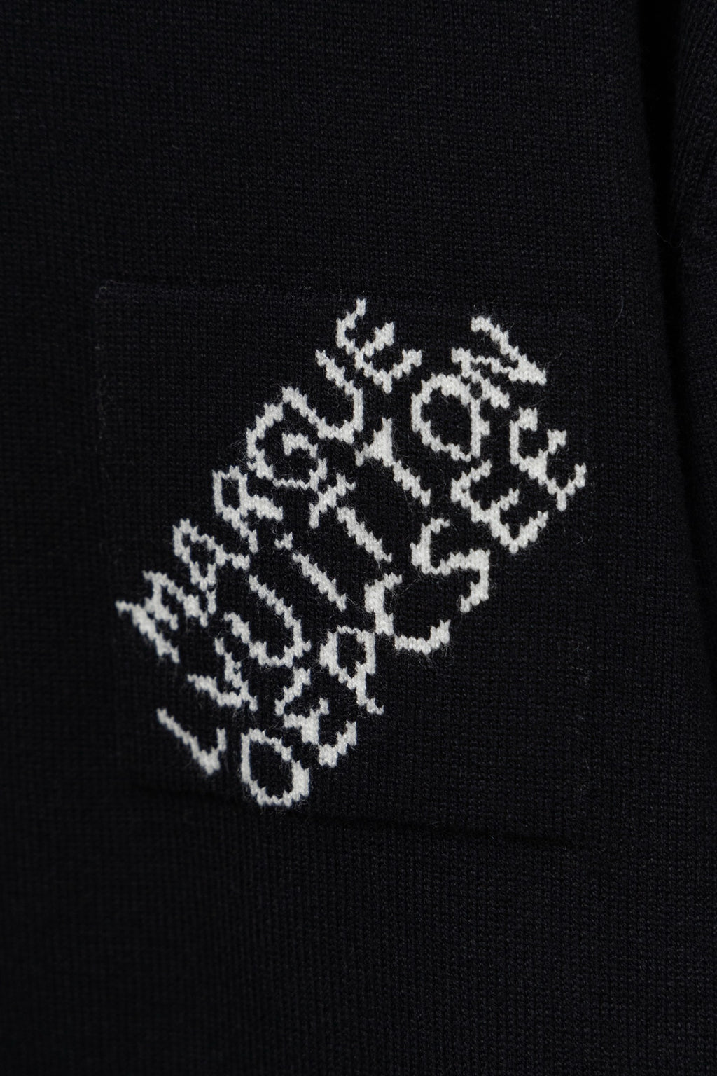 New minimalist letter black round neck knitted pullover hoodie