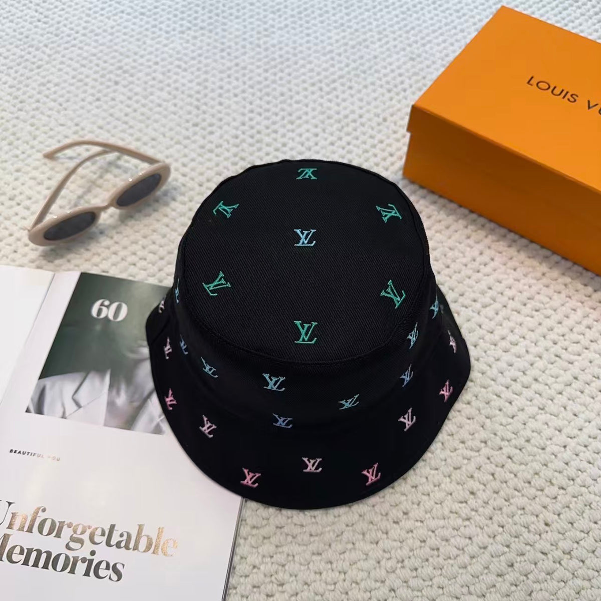 New double-sided embroidered fisherman hat