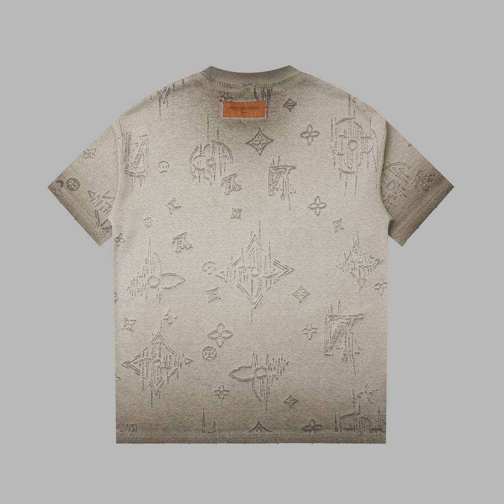 Burnt jacquard short sleeved shirt