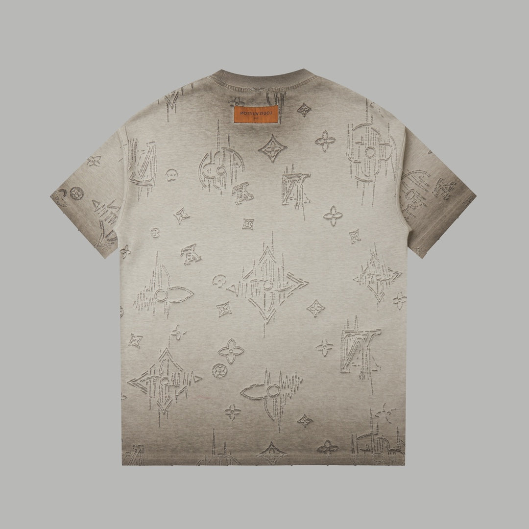Burnt jacquard short sleeved shirt