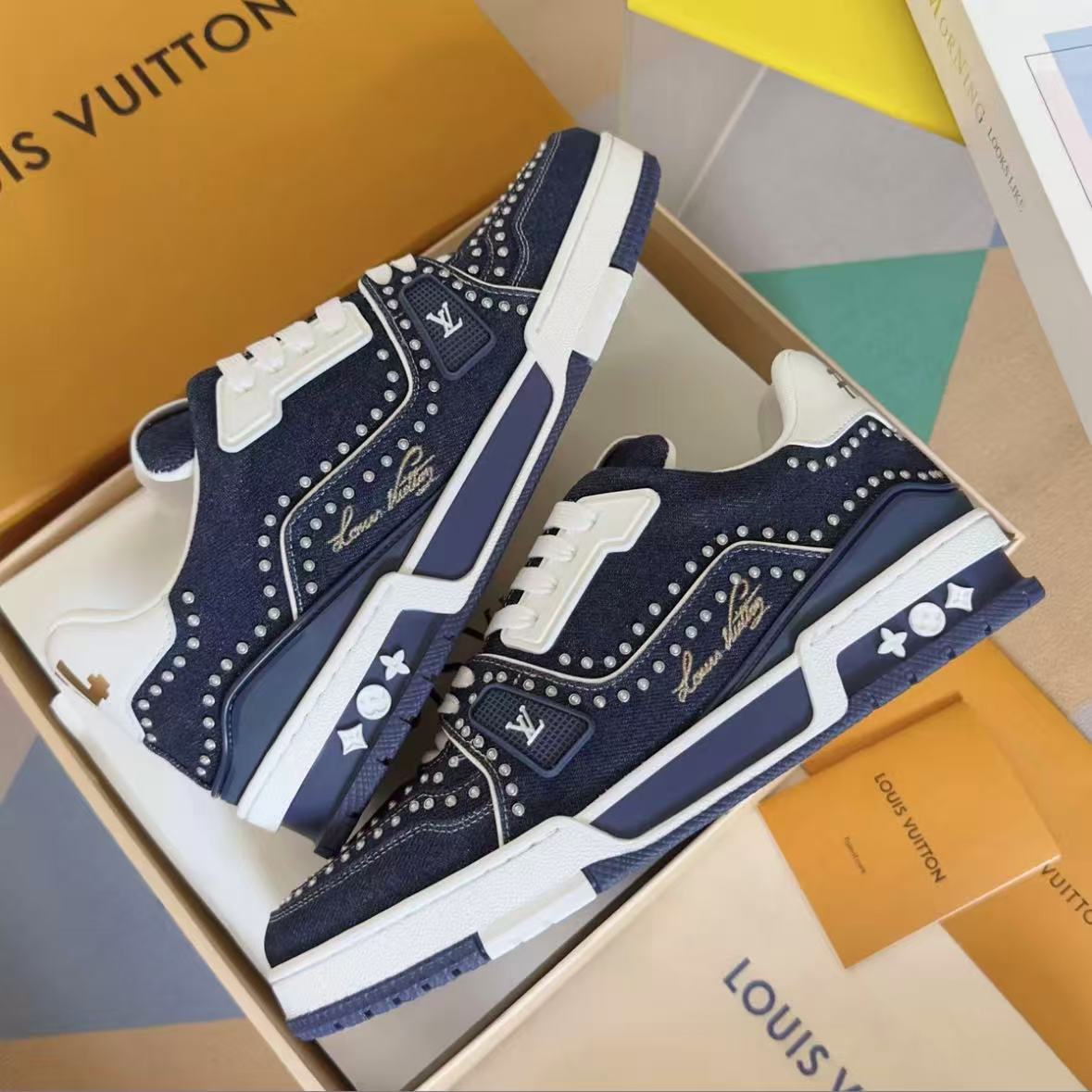 Denim Blue Rivet Sneakers