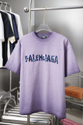 Letter rhinestone short sleeved shirt