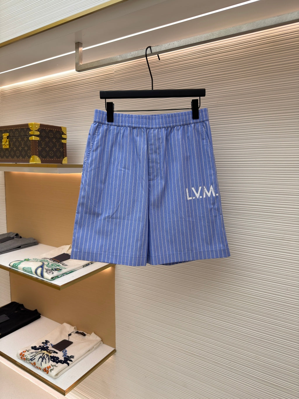 Striped jacquard printed shorts