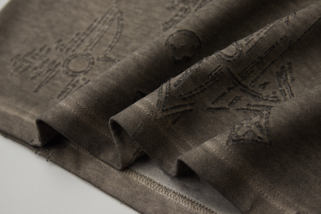 Burnt jacquard short sleeved shirt