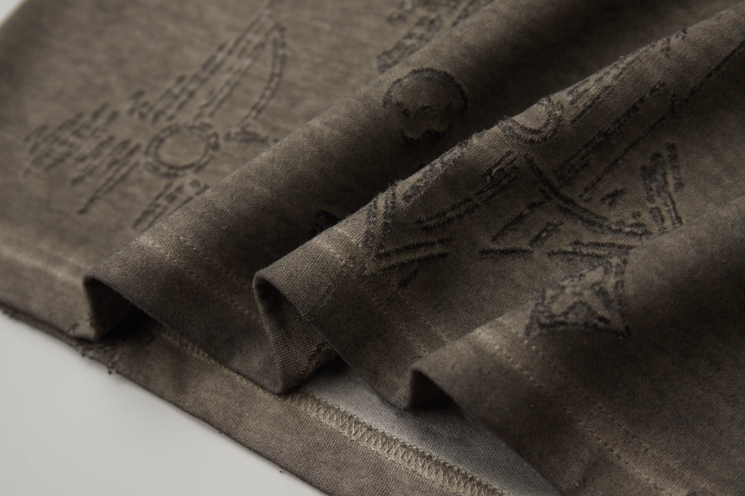 Burnt jacquard short sleeved shirt