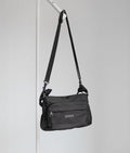 Black recycled nylon shoulder bag armpit bag
