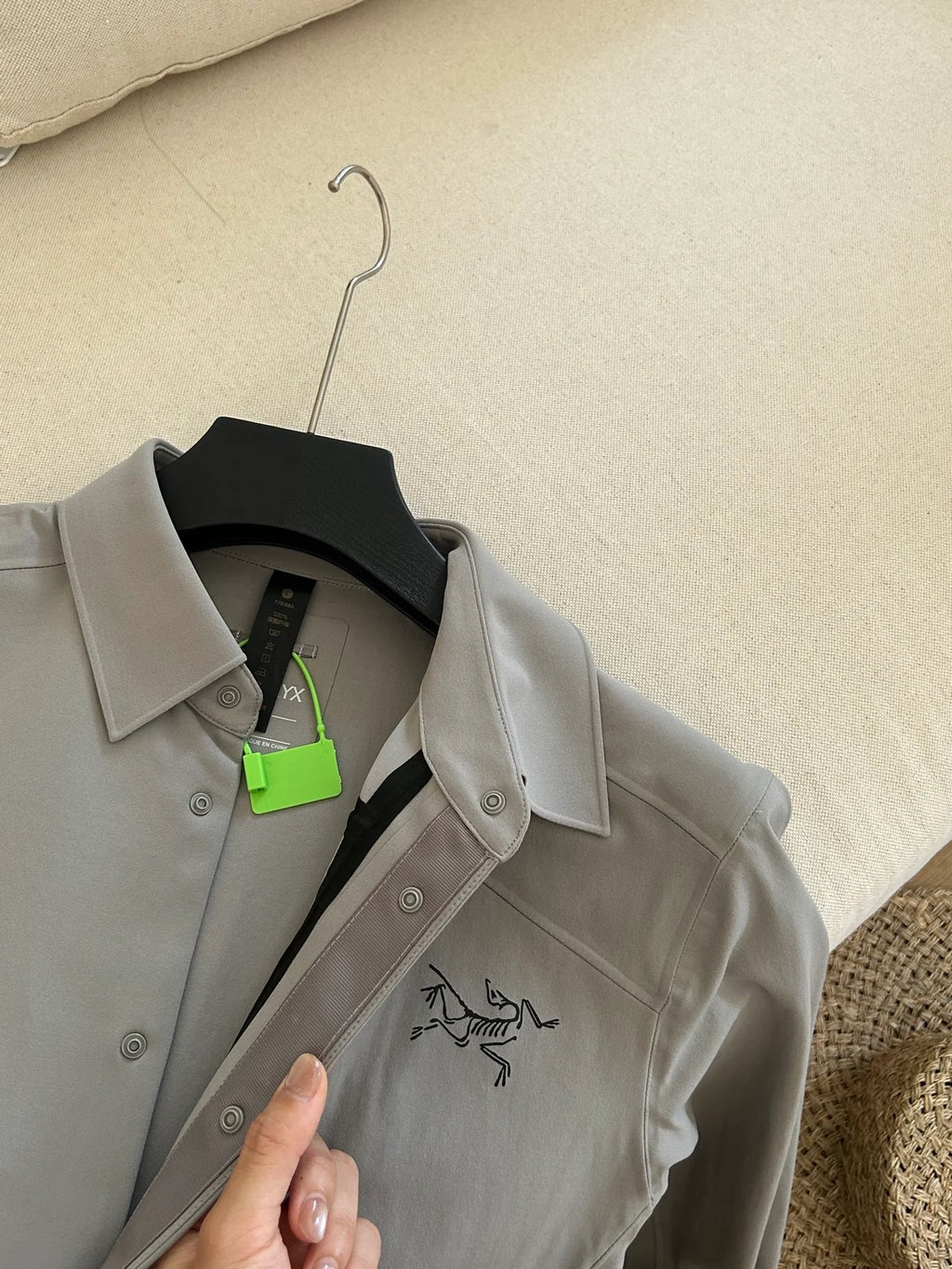 Autumn new men's outdoor long sleeved heat sealed lapel shirt