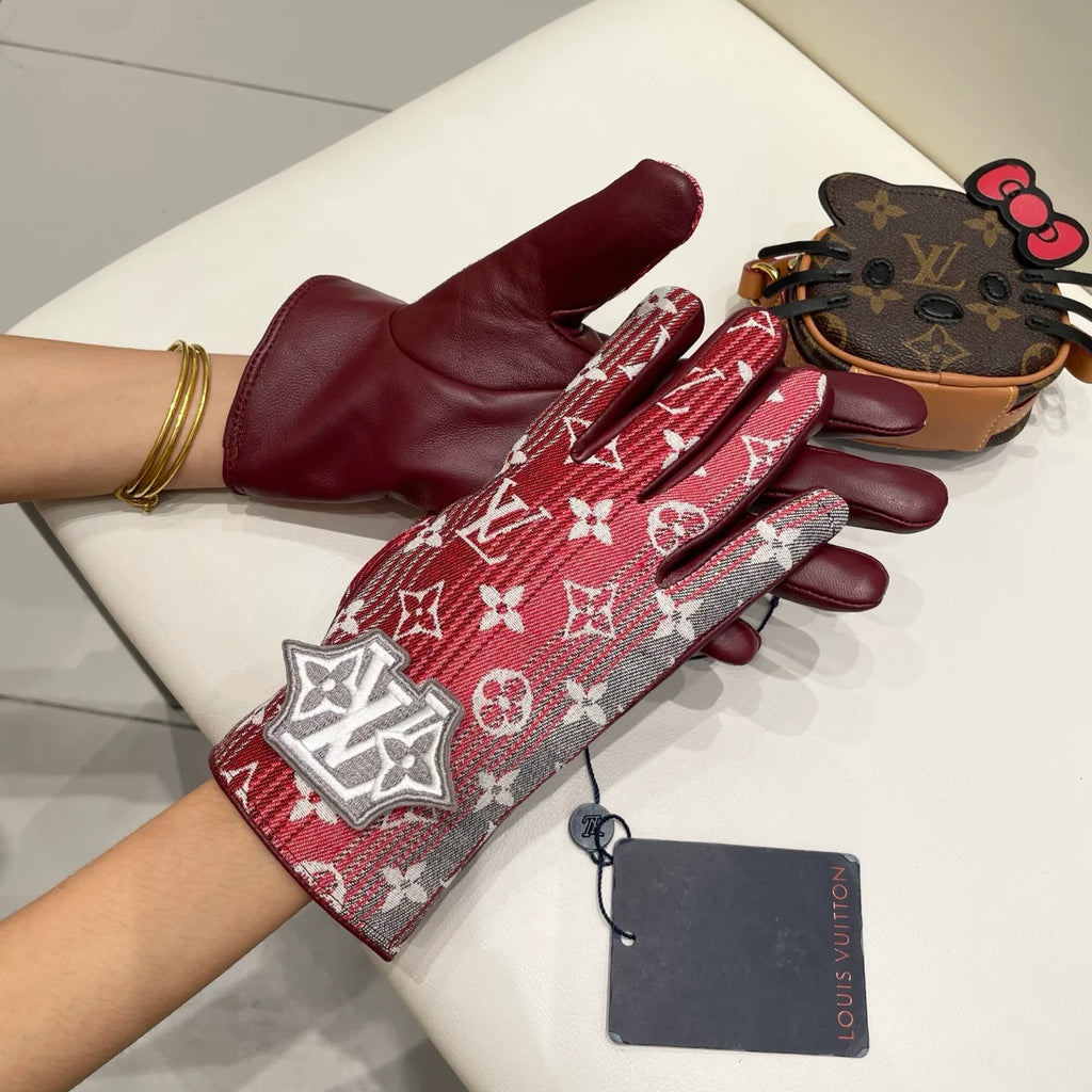 Gradient new fabric paired with leather gloves