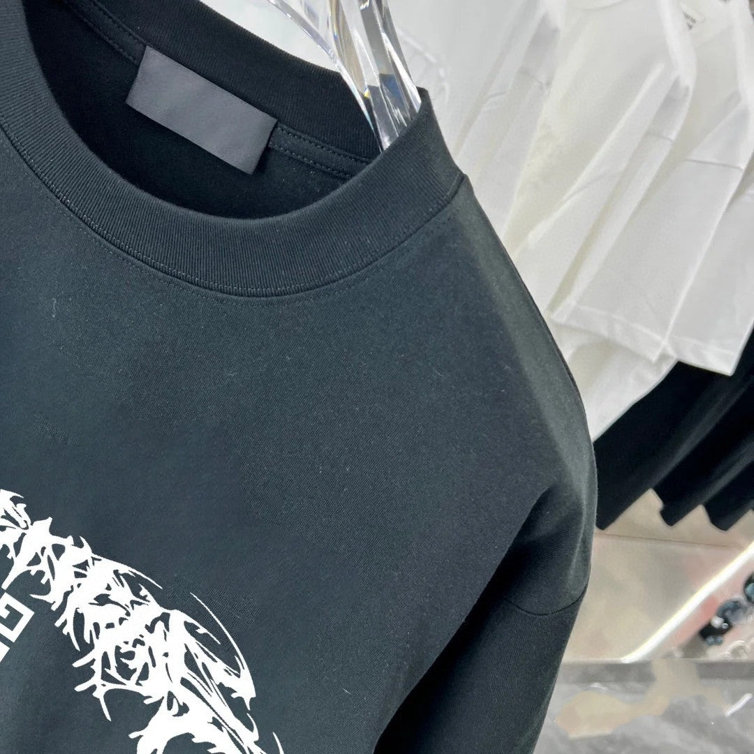 Spring and Autumn New Graffiti Pattern Round Neck Hoodie Casual Sweatshirt