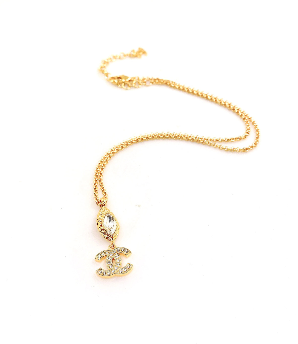 Golden Horse Eye Diamond Crystal Necklace
