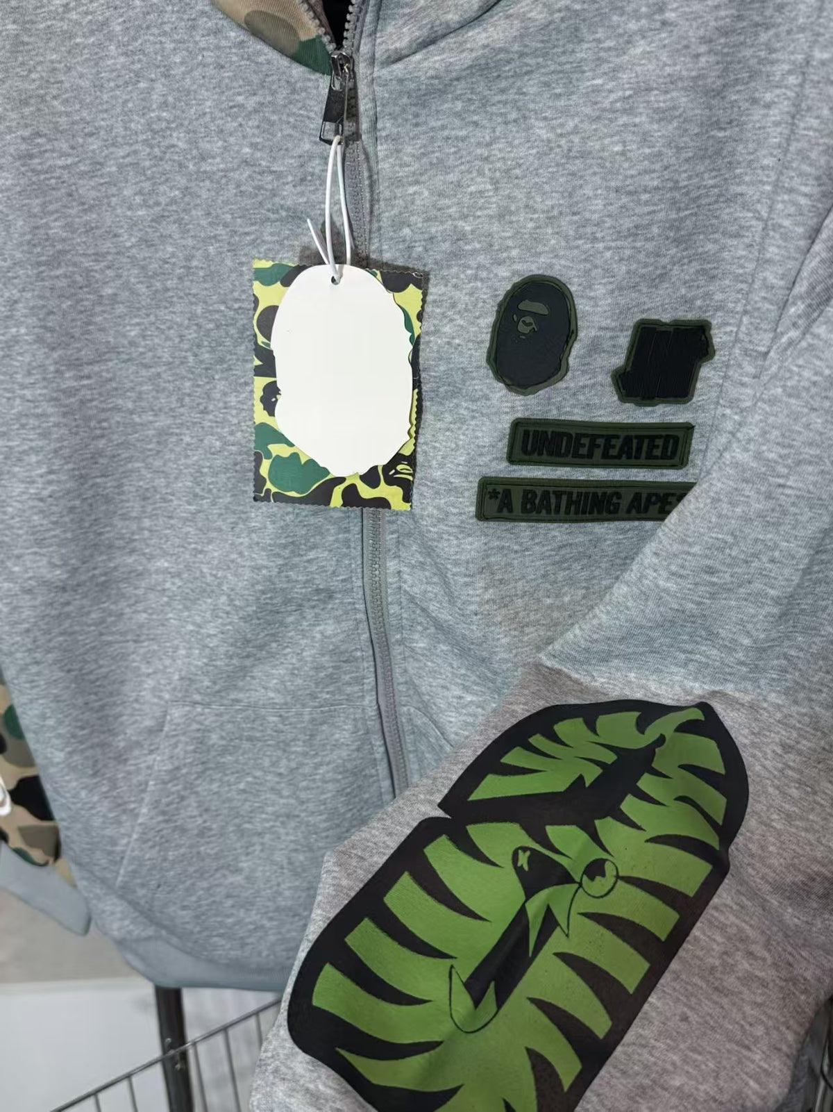 Smiling hooded zipper jacket