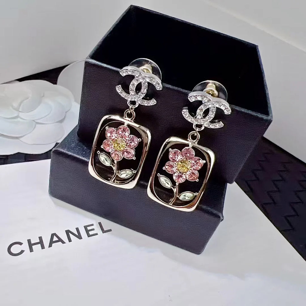 New Camellia Letter Earrings