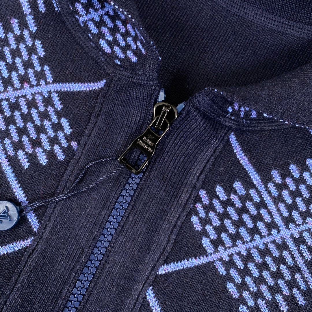 GeMan printed chest letter logo cardigan sweater