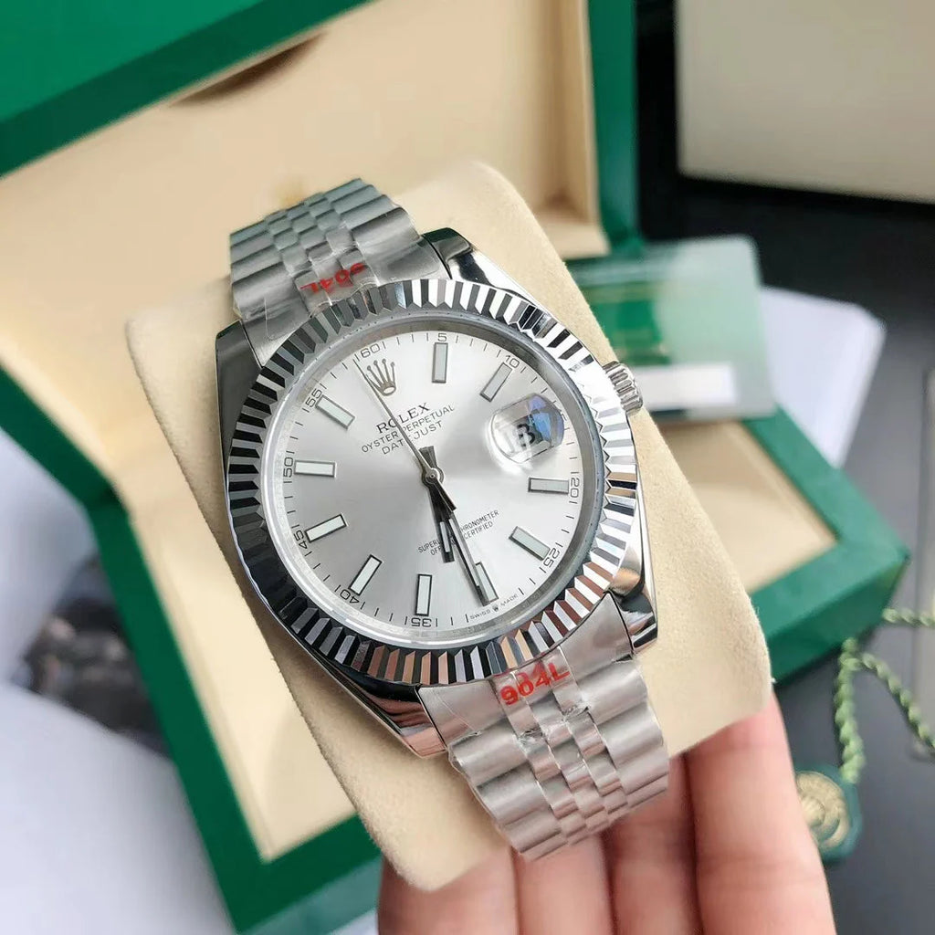 Silver Dial - White - 904L Steel - Automatic - 41mm
