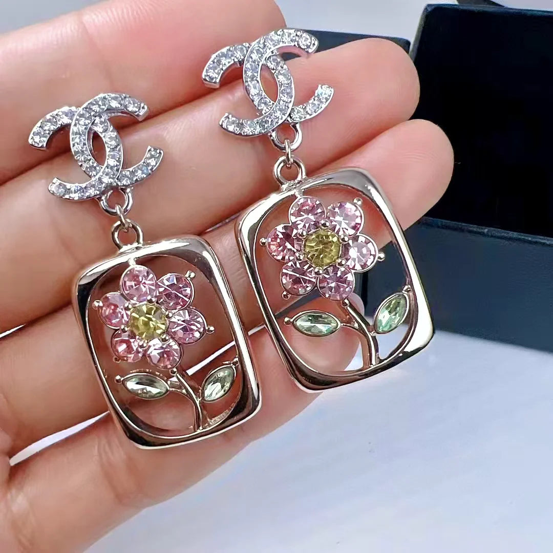 New Camellia Letter Earrings