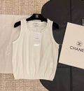 Classic Minimalist Pearl-Embellished Neckline Vest