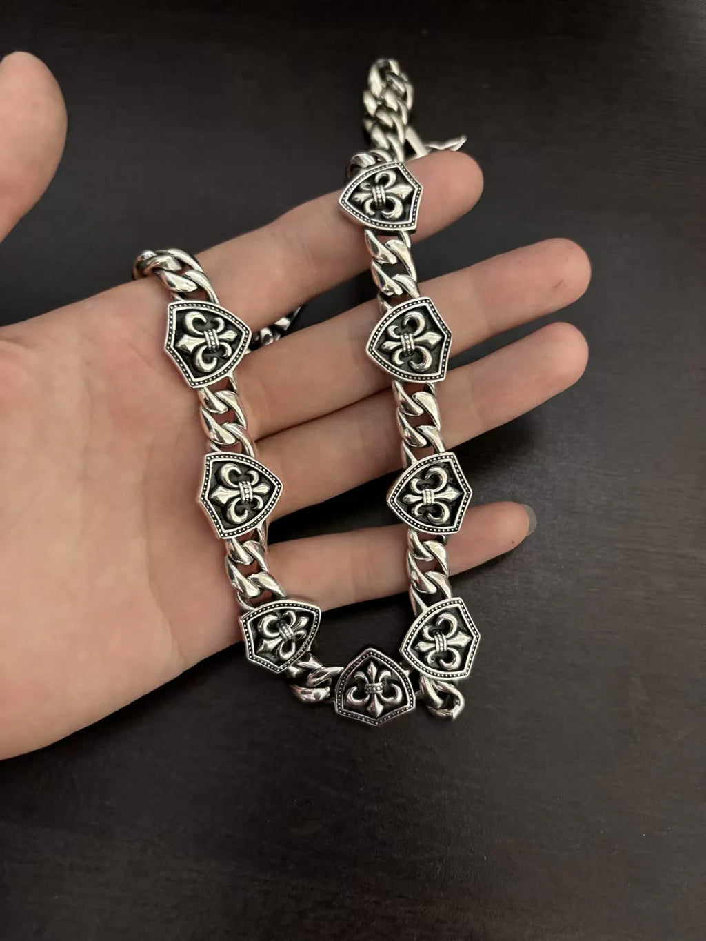 Classic Scout Flower Cuban Collar Chain Necklace