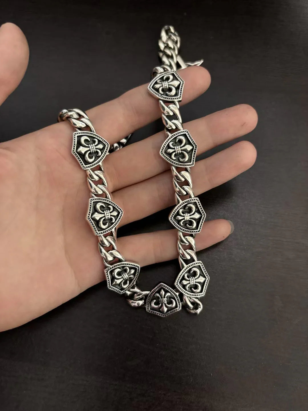 Classic Scout Flower Cuban Collar Chain Necklace