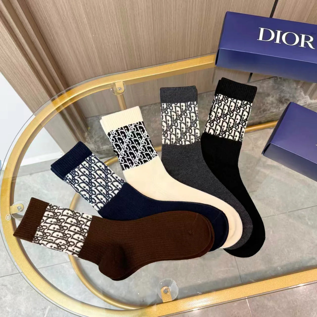 New jacquard cashmere socks