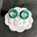New round letter earrings