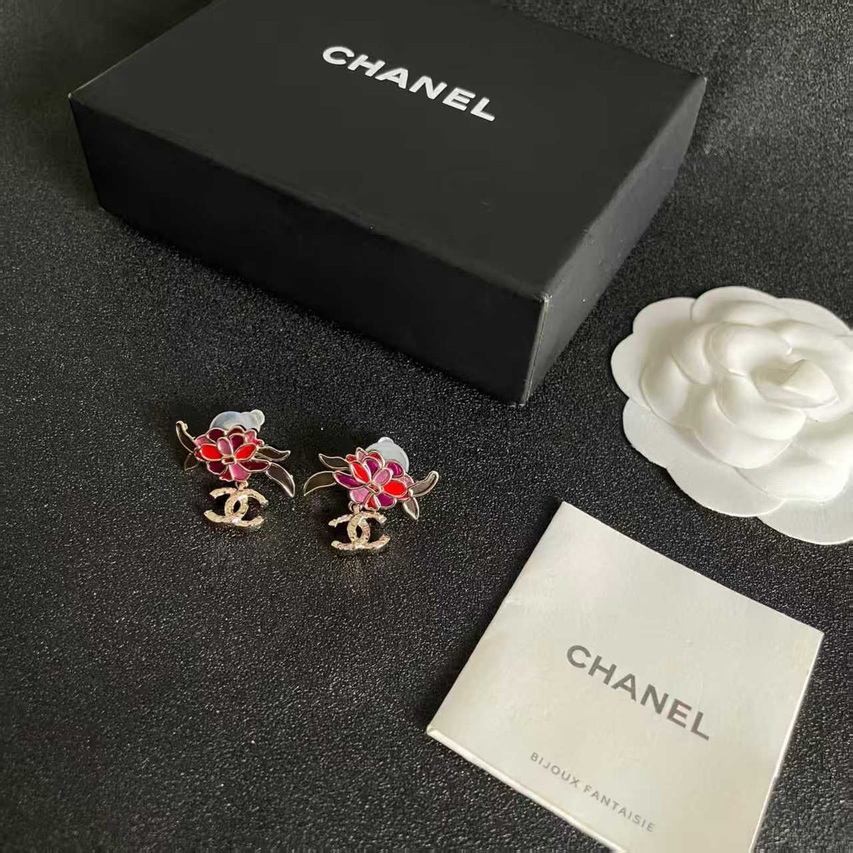 New Red Flower Ear Nails