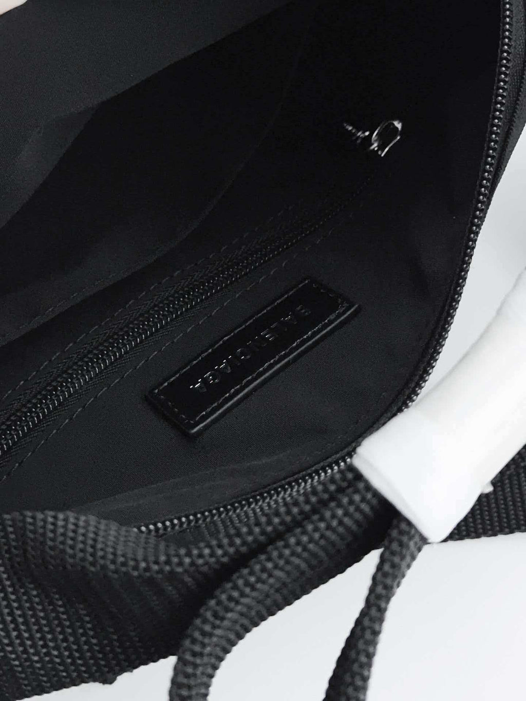 Black recycled nylon shoulder bag armpit bag