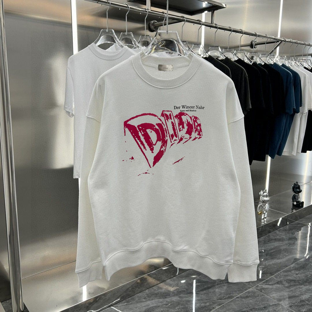 New printed letter couple style round neck pullover sports and leisure printed hoodie