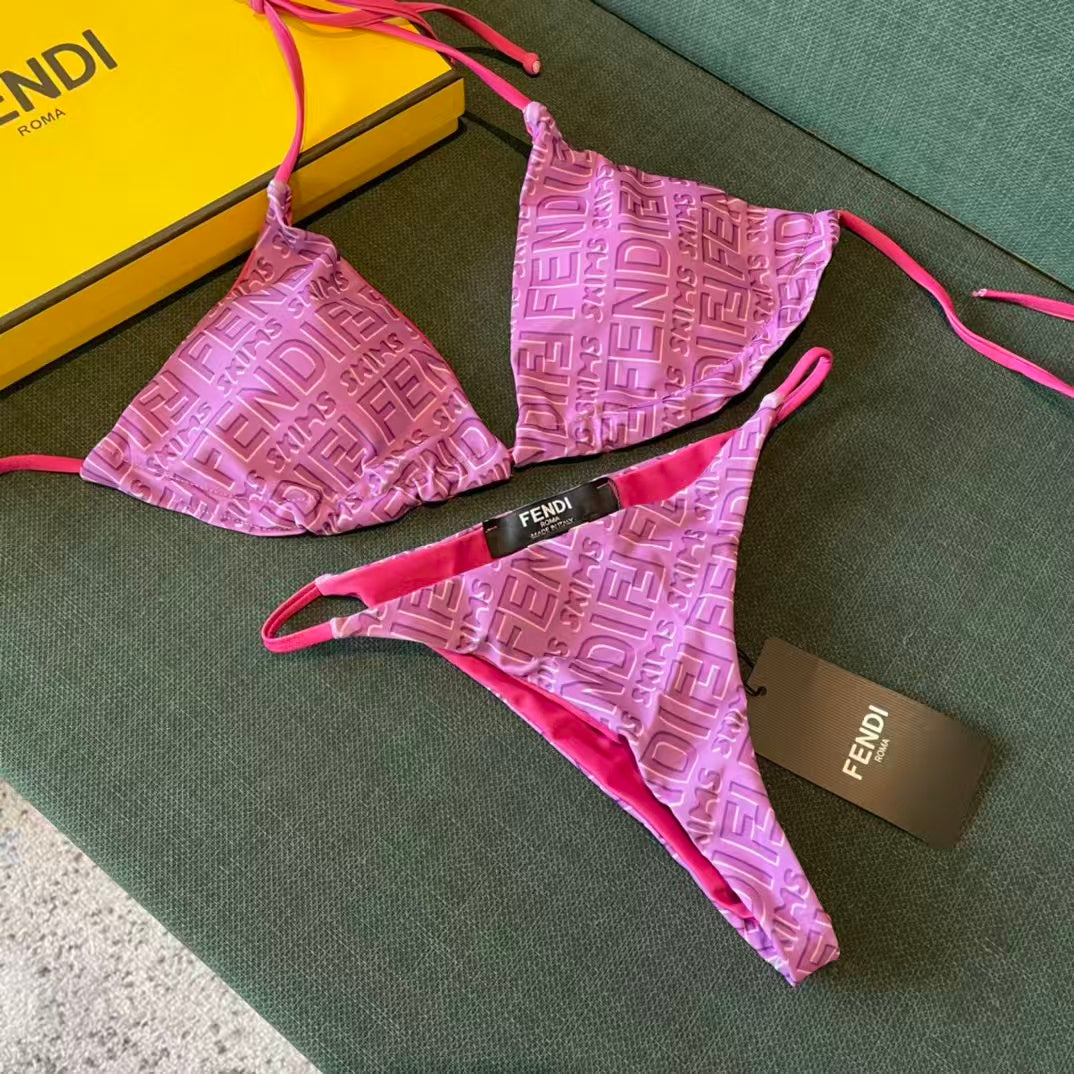 New printed lace up swimsuit