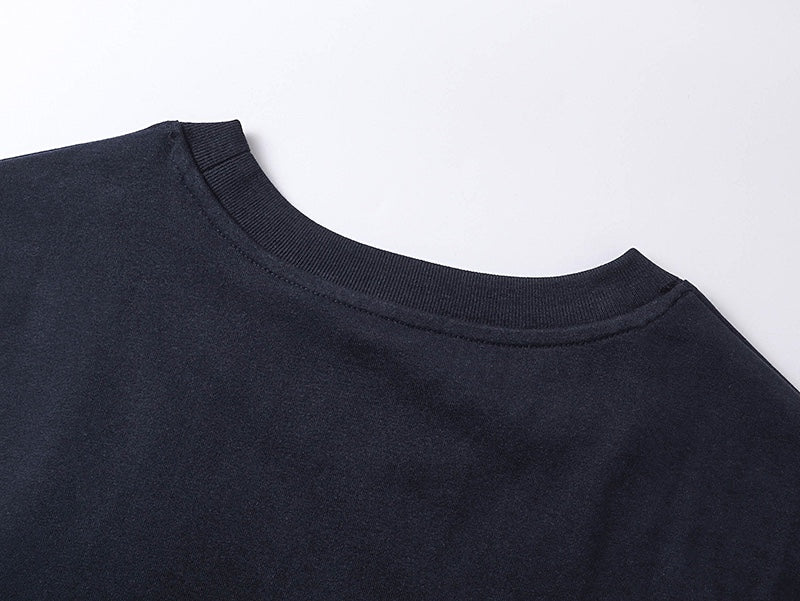 Spring and summer new style horseneck button print round neck short sleeved T-shirt
