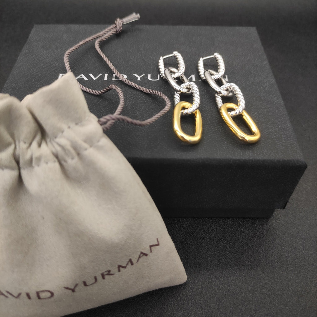 Color coded button buckle earrings