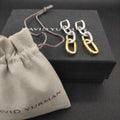 Color coded button buckle earrings