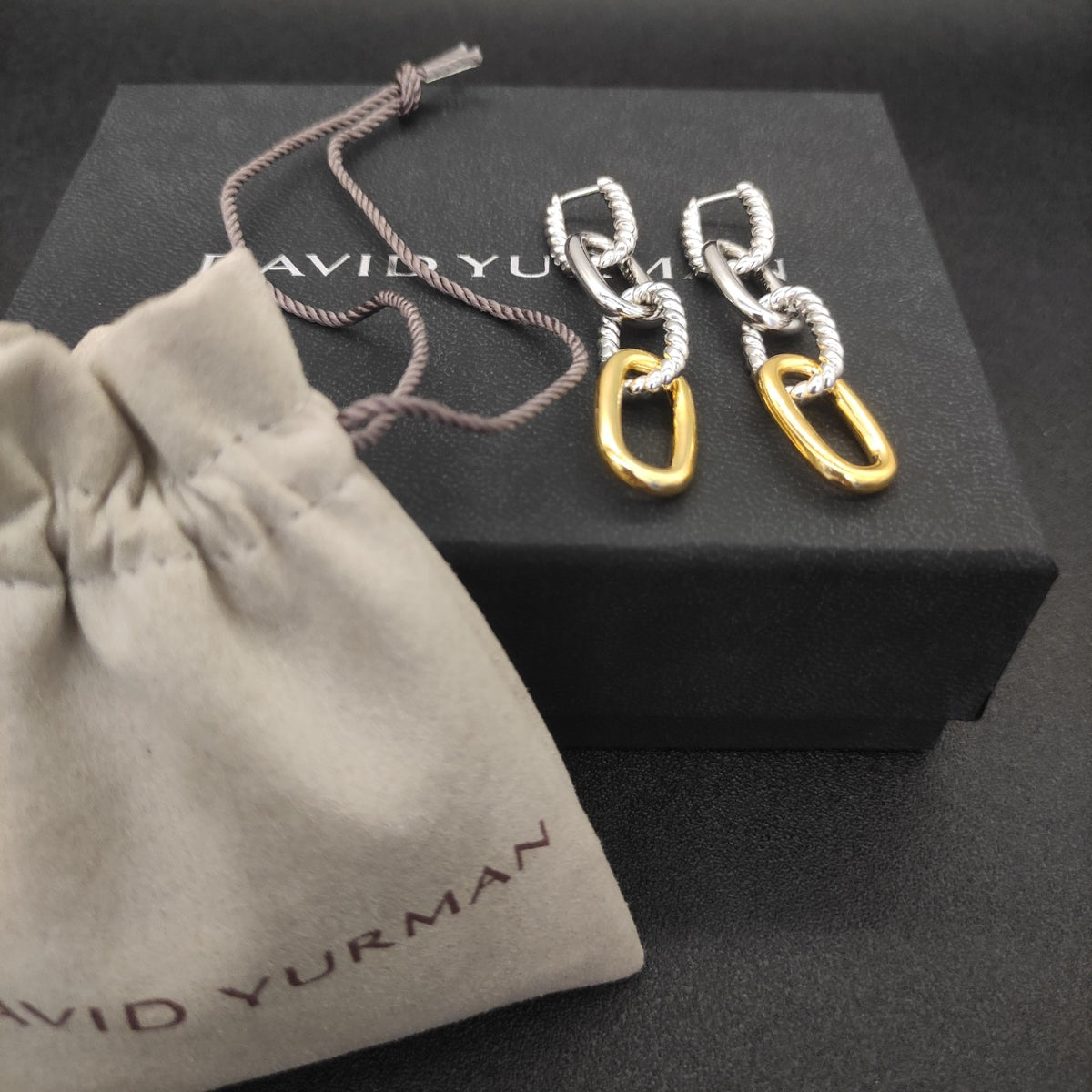 Color coded button buckle earrings