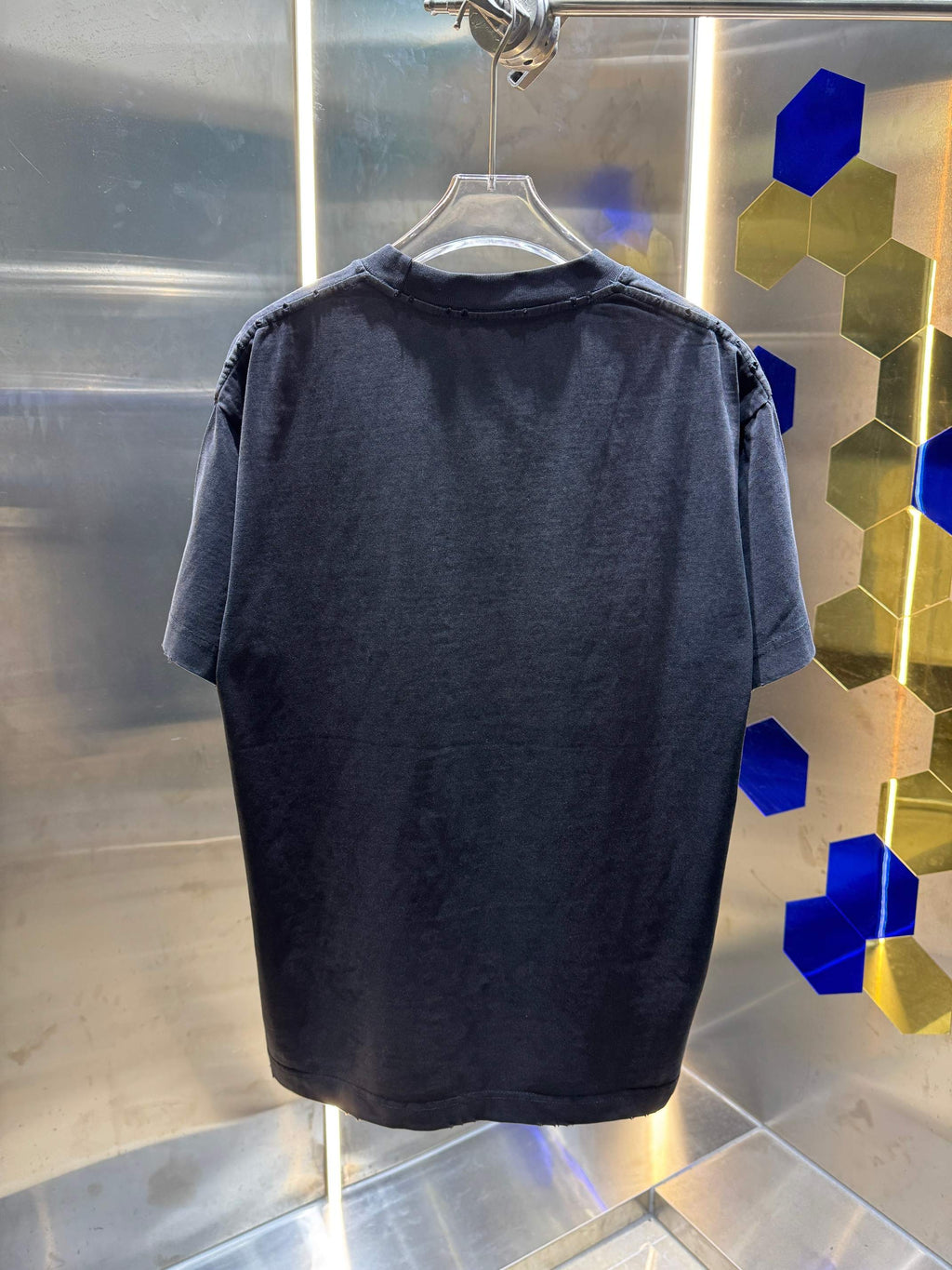 Wash and grind 320g round neck short sleeved T-shirt