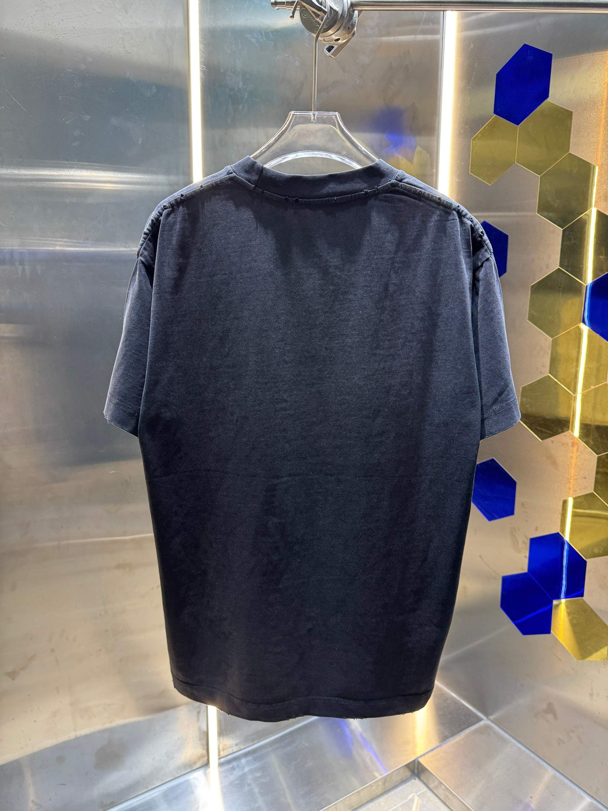 Wash and grind 320g round neck short sleeved T-shirt
