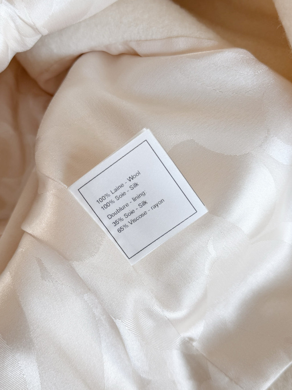 Elegant White Double-Breasted Wool Coat | Black Bow Detail Tweed Jacket