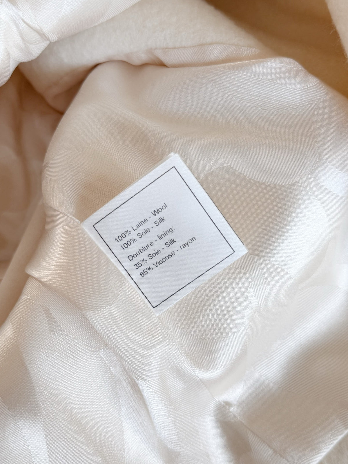 Elegant White Double-Breasted Wool Coat | Black Bow Detail Tweed Jacket