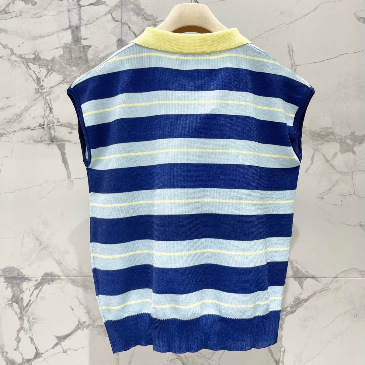 Color-Blocked Stripe Knit Blazer