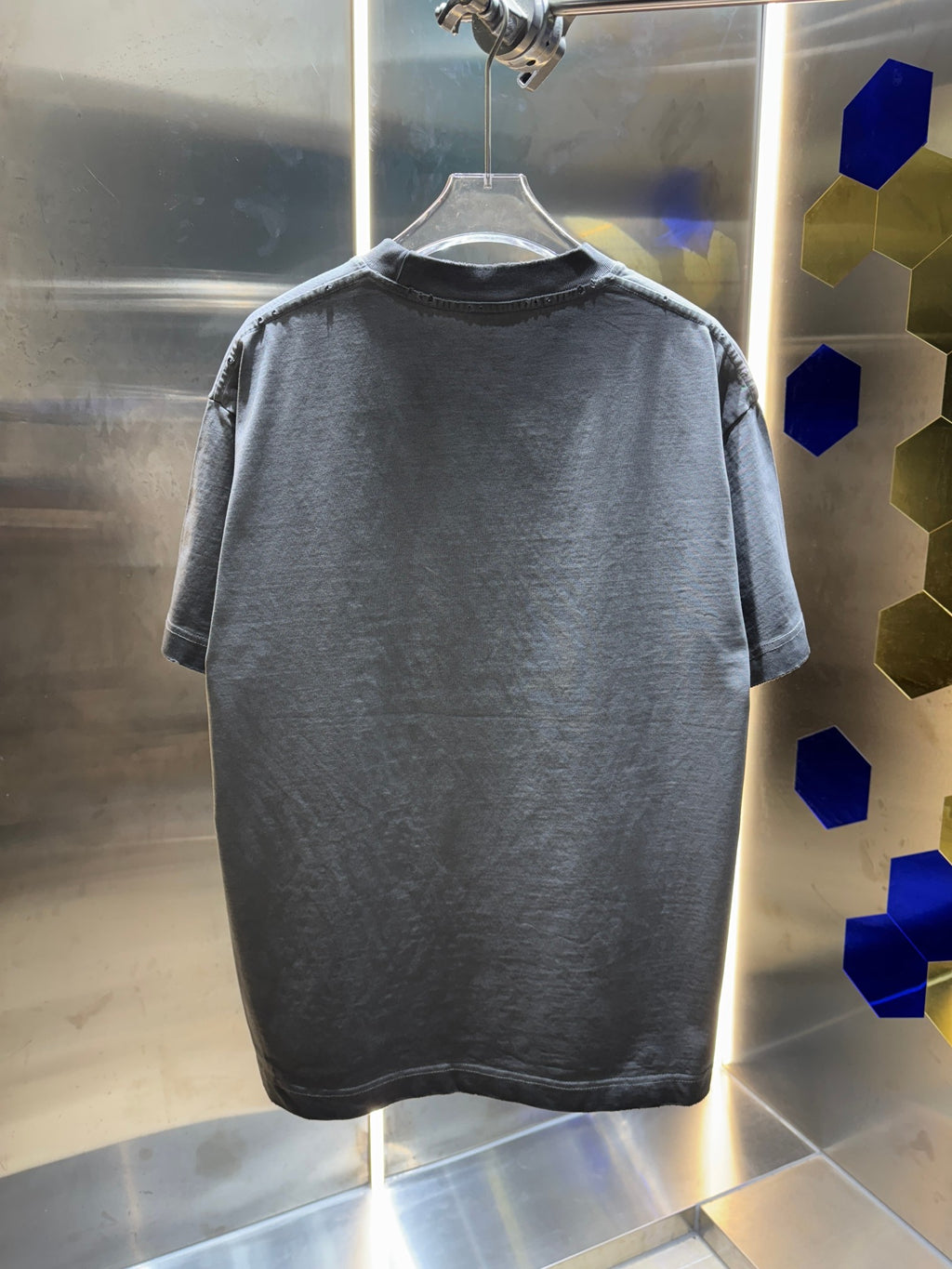 Wash and grind 320g round neck short sleeved T-shirt