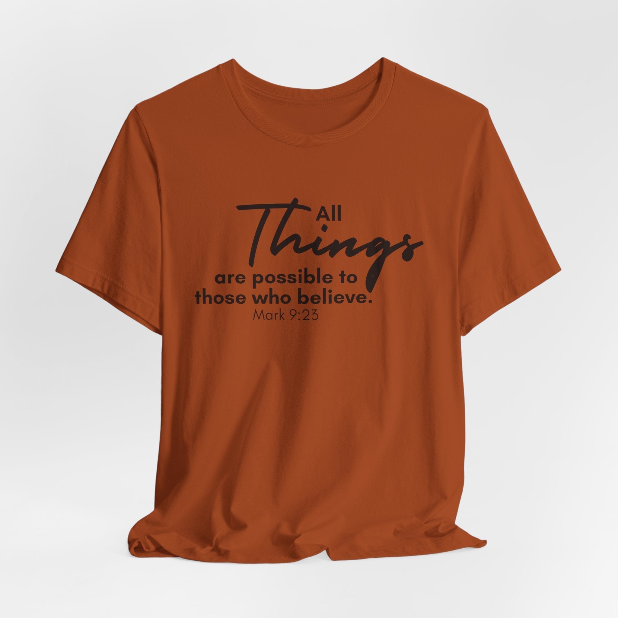 All things are Possible Jesus-inspired Christian T-Shirt with Bible Verse