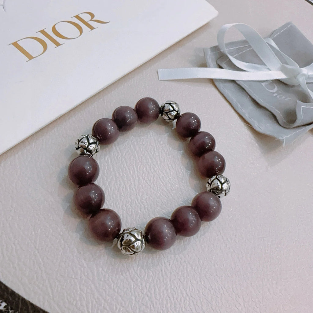 Multi element agate and Thai silver style bracelet