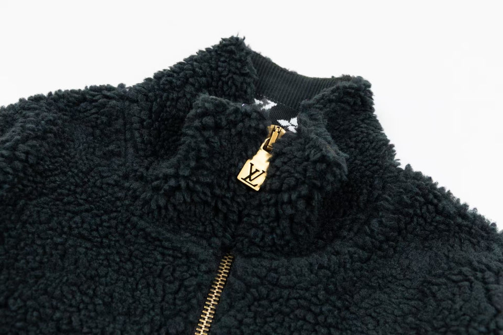 Sheep wool blended suede waistband jacket