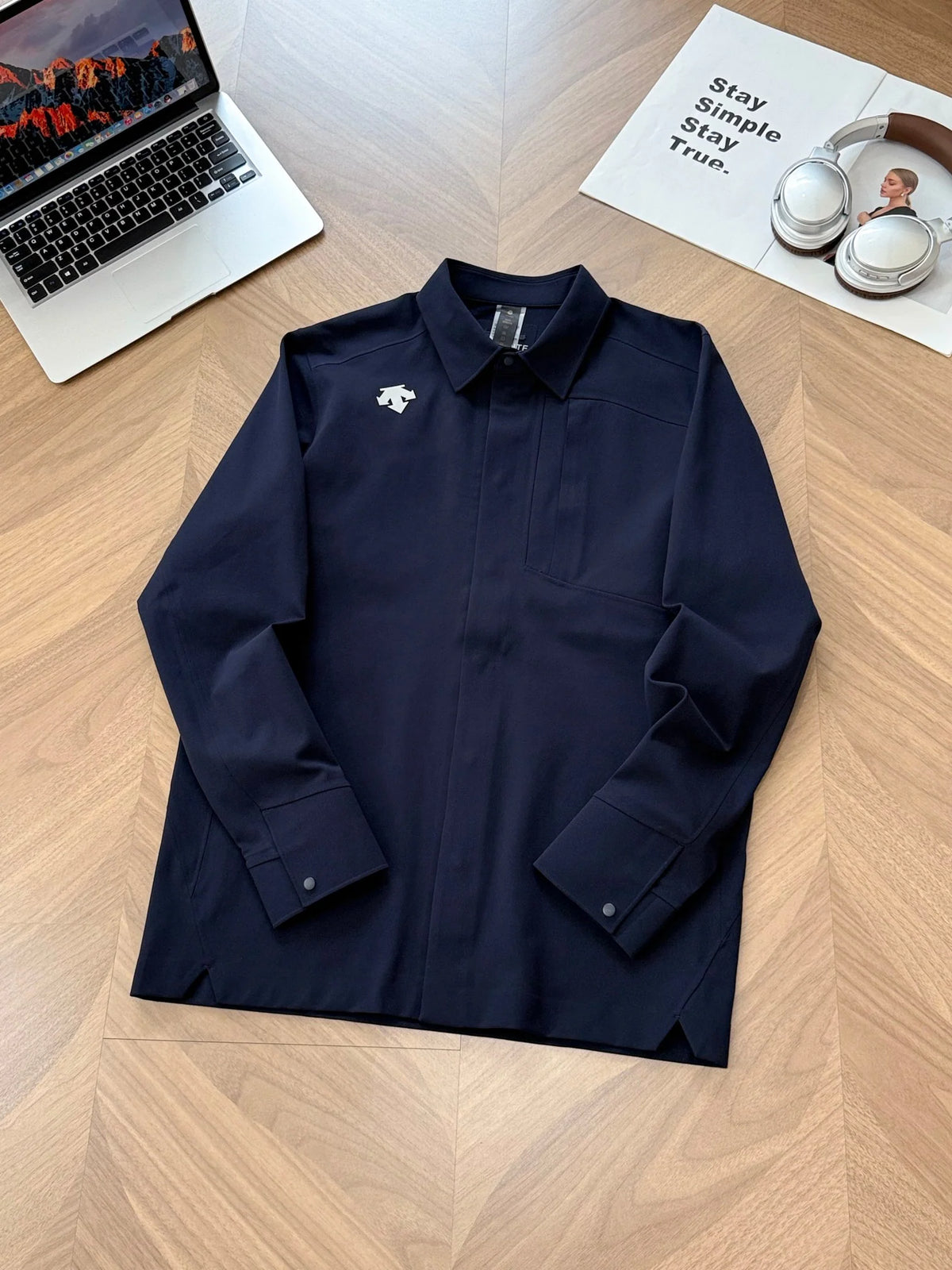 Autumn new men's outdoor long sleeved heat sealed lapel shirt