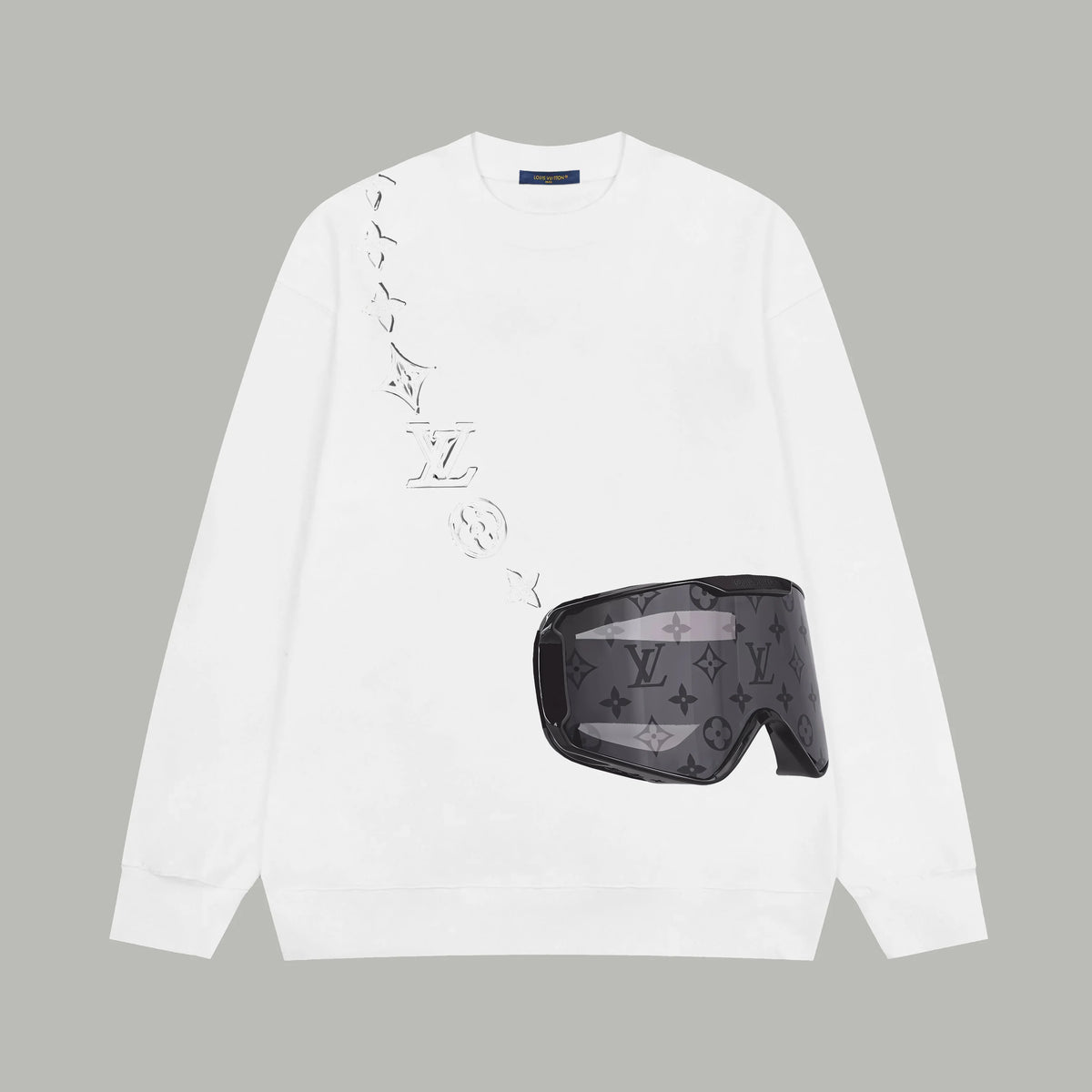 Printed looped long sleeved hoodie
