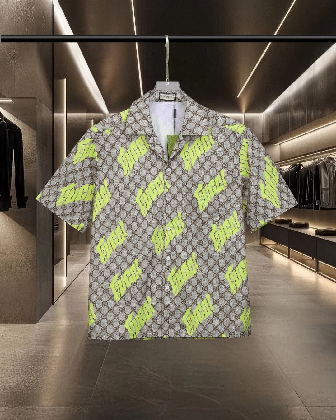 Classic full print bullet screen double G digital printed short sleeved shirt