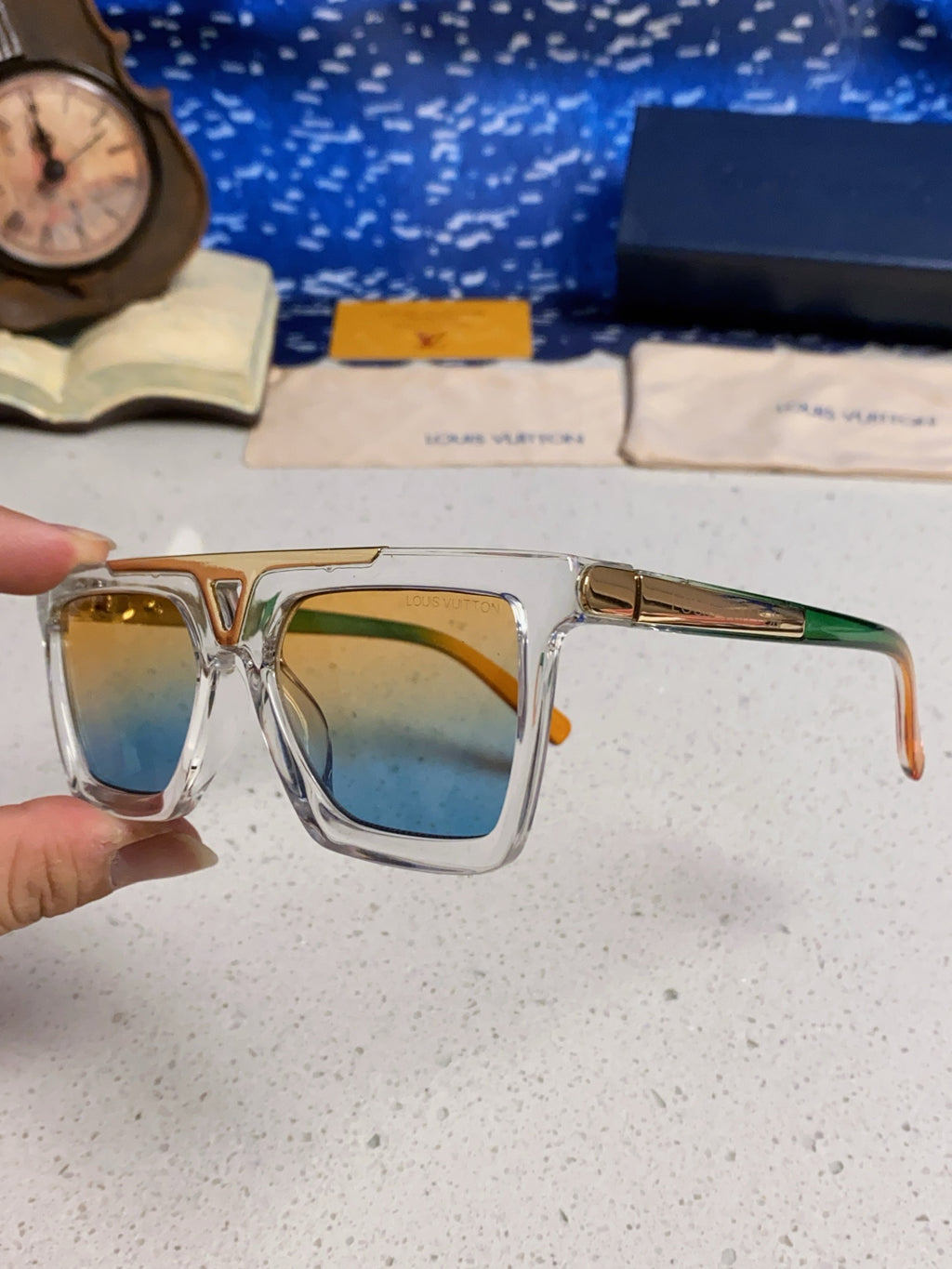 New Korean style personalized wide edge thick frame sunglasses