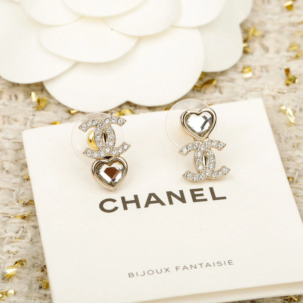 Double heart earrings