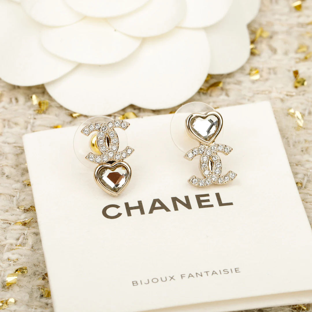 Double heart earrings