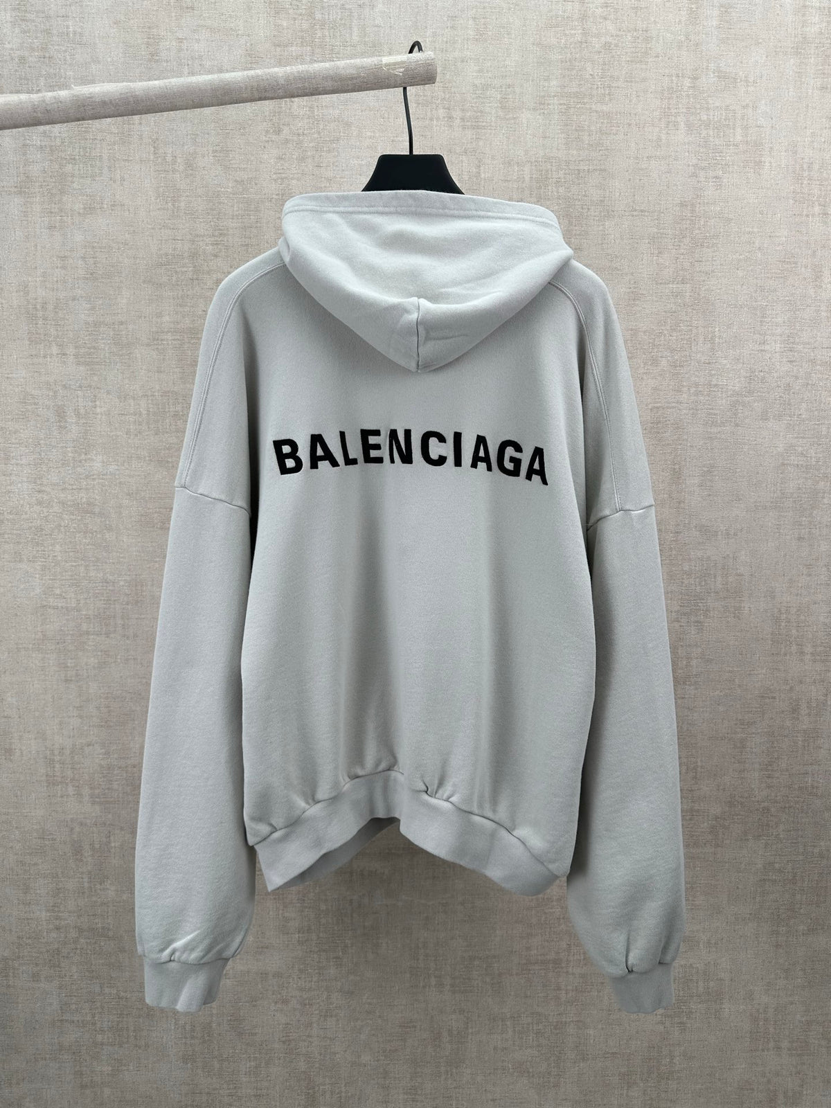 Embroidered Hoodie with Falling Shoulders